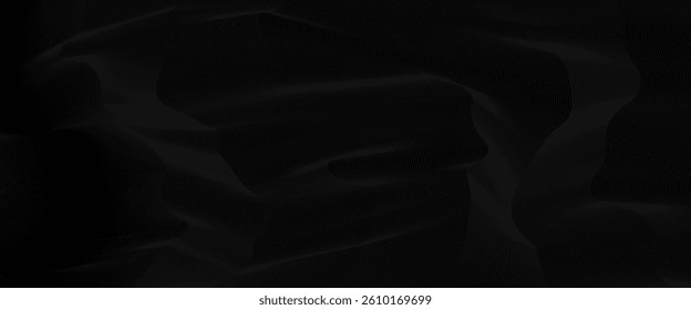 Black abstract background design. Modern wavy line pattern in monochrome colors. Premium stripe texture for banner, business backdrop. vector illustration