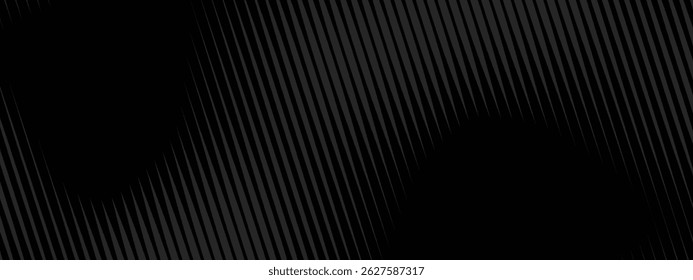 Black abstract background design. Modern wavy line pattern in monochrome colors. Premium stripe texture for banner, business backdrop