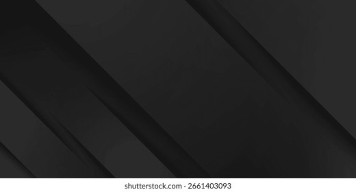 Diseño de fondo abstracto negro. Moderno patrón de línea ondulada (curvas guilloché) en colores monocromos. Textura de la raya de Premium para el Anuncio, fondo del negocio. Plantilla de Vector Horizontal oscuro