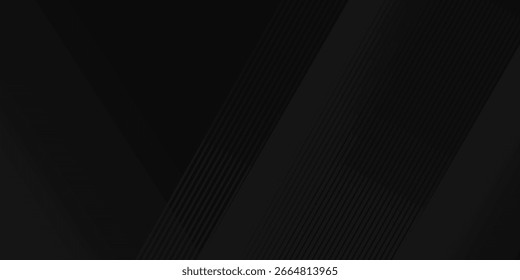 Black abstract background design. Modern wavy line pattern good in monochrome colors. 