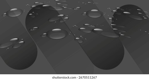 Black abstract background design. Modern wavy line pattern (guilloche curves) in monochrome colors. Premium stripe texture for banner, business backdrop. Dark horizontal vector template