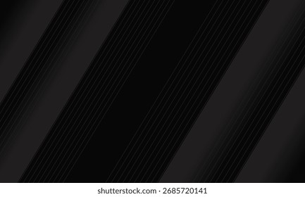 Diseño de fondo abstracto negro. Moderno patrón de línea ondulada (curvas guilloché) en colores monocromos. Textura de la raya de Premium para el Anuncio, telón de fondo del negocio. Plantilla de Vector Horizontal oscuro. Eps10