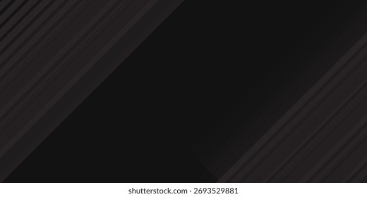 Projeto de fundo abstrato preto. Padrão de linha ondulada moderno (curvas guilhochadas) em cores monocromáticas. Textura de faixa premium para banner, plano de fundo empresarial. Horizontal escura 