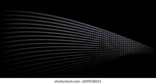 Projeto de fundo abstrato preto. Padrão de linha ondulada moderno em cores monocromáticas. Premium stripe textura netural macio luz lux cinza brilhante