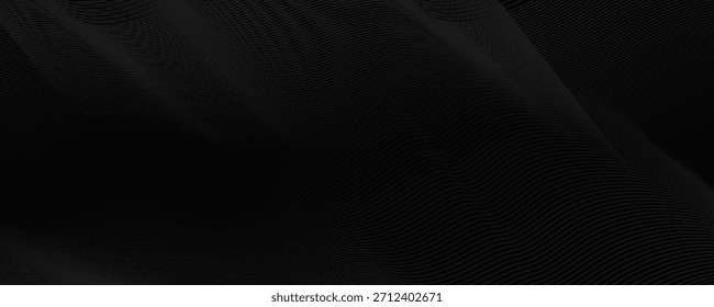Diseño de fondo abstracto negro. Moderno patrón de línea ondulada en colores monocromos. Textura de la raya de Premium para el Anuncio, telón de fondo del negocio. traje para los negocios, Anuncios