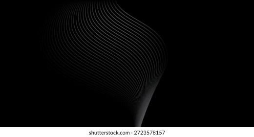 Diseño de fondo abstracto negro. Patrón de línea ondulada moderna en colores monocromos. arte moderno creativo de lujo agradable bueno