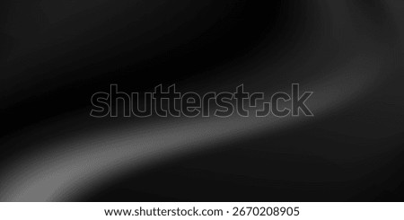 Black abstract background design. Modern wavy line pattern (guilloche curves) in monochrome colors. Premium stripe texture for banner, business backdrop. Dark horizontal vector template