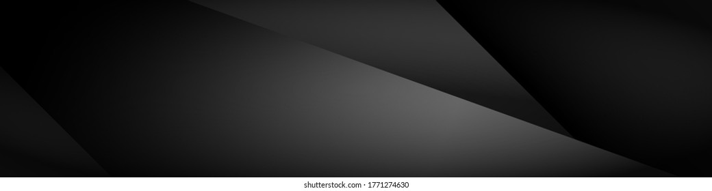 Black Abstract Background Design Of Striped Gray Layers Or Metal Material In Elegant Classy Business Or Industrial Colors, Dark Geometric Pattern