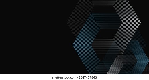 Black abstract background designb simple. Premium stripe texture for banner  business backdrop. Dark horizontal vector template patten glow modern