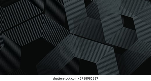 Fundo abstrato preto projeta simples. Textura de faixa premium para o pano de fundo empresarial do banner. Padrão de modelo de vetor horizontal escuro

