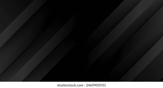 Black abstract background. Elegant dark diagonal shape elements. Modern luxury grey gradient graphic design.