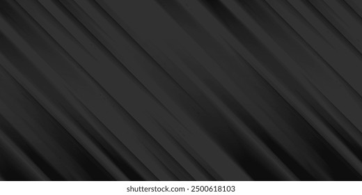 Black abstract background. Elegant dark diagonal shape elements. Modern luxury grey gradient graphic design.