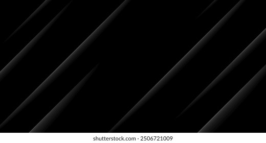 Black abstract background. Elegant dark diagonal shape elements. Modern luxury grey gradient graphic design.