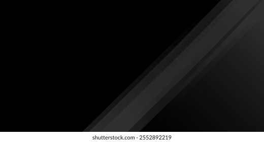 Black abstract background. Elegant dark diagonal shape elements. Modern luxury grey gradient graphic design.