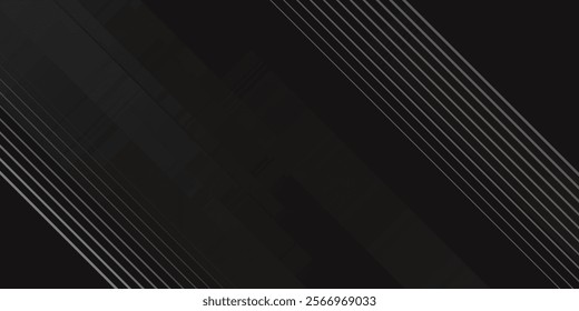 Black abstract background. Elegant dark diagonal shape elements. Modern luxury grey gradient graphic design.