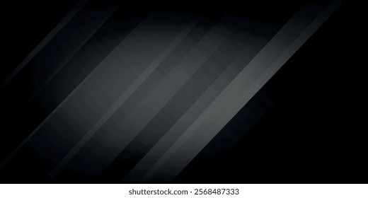 Black abstract background. Elegant dark diagonal shape elements. Modern luxury grey gradient graphic design.