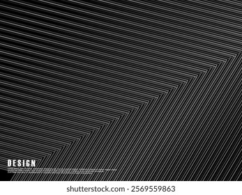 Black abstract background. Elegant dark diagonal shape elements. Modern luxury gray gradient abstract lines graphic design.