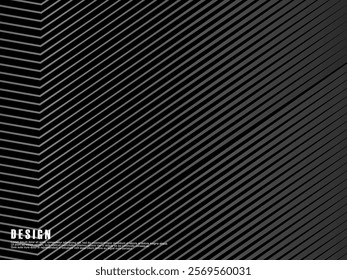 Black abstract background. Elegant dark diagonal shape elements. Modern luxury gray gradient abstract lines graphic design.