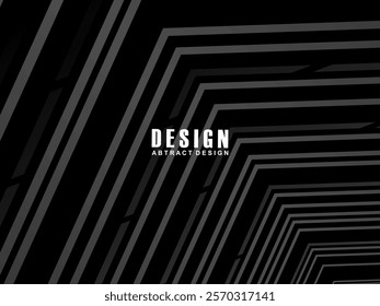 Black abstract background. Elegant dark diagonal shape elements. Modern luxury gray gradient abstract lines graphic design.