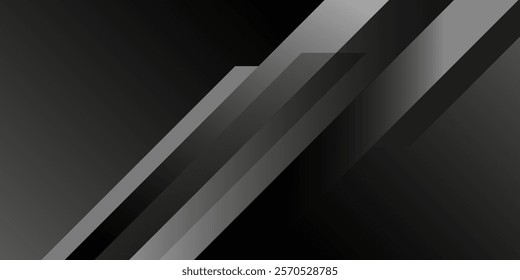Black abstract background. Elegant dark diagonal shape elements. Modern luxury grey gradient graphic design.