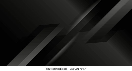 Black abstract background. Elegant dark diagonal shape elements. Modern luxury grey gradient graphic design.