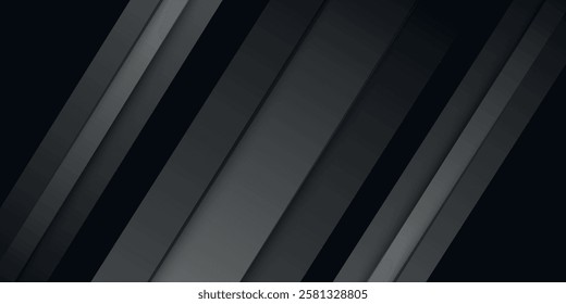 Black abstract background. Elegant dark diagonal shape elements. Modern luxury grey gradient graphic design.