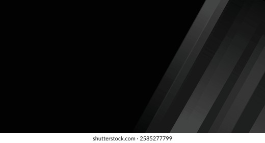 Black abstract background. Elegant dark diagonal shape elements. Modern luxury grey gradient