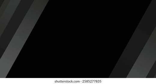 Black abstract background. Elegant dark diagonal shape elements. Modern luxury grey gradient