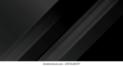 Black abstract background. Elegant dark diagonal shape elements. Modern luxury grey