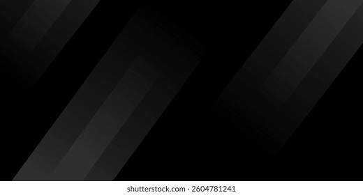 Black abstract background. Elegant dark diagonal shape elements. Modern luxury grey gradient graphic design.