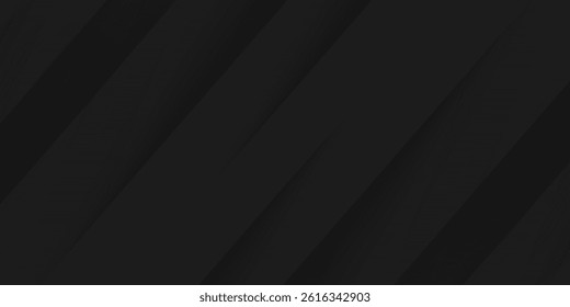 Black abstract background. Elegant dark diagonal shape elements. Modern luxury grey gradient graphic design.