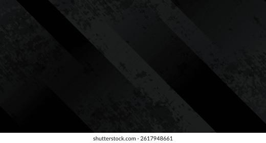 Black abstract background. Elegant dark diagonal shape elements. Modern luxury grey gradient graphic design.