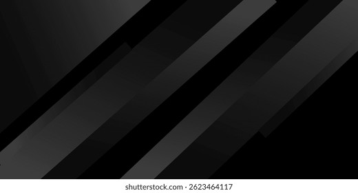 Black abstract background. Elegant dark diagonal shape elements. Modern luxury grey gradient graphic design.