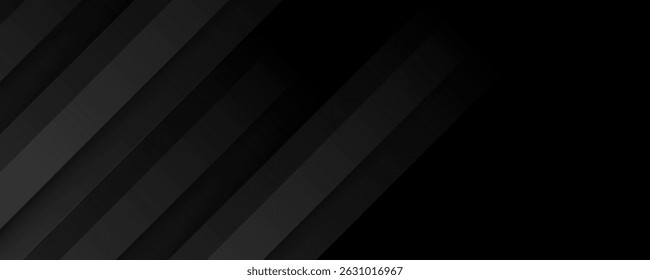 Black abstract background. Elegant dark diagonal shape elements. Modern luxury grey gradient graphic design.