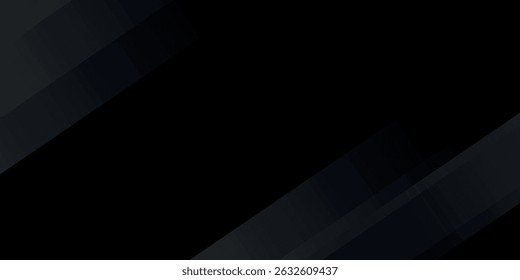 Fondo abstracto negro. Elegantes Elementos de forma diagonal oscura. Diseño gráfico degradado gris de lujo moderno. Vector eps10