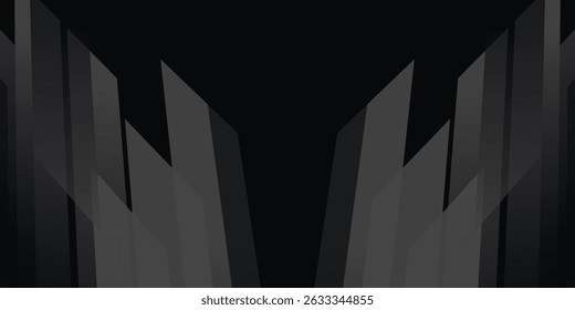 Black abstract background. Elegant dark diagonal shape elements. Modern luxury grey gradient graphic design.
