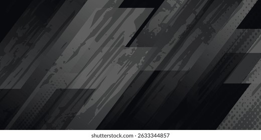 Black abstract background. Elegant dark diagonal shape elements. Modern luxury grey gradient graphic design.