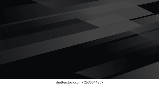 Fundo abstrato preto. Elementos de forma diagonal escura elegante. Design gráfico moderno de gradiente cinza de luxo.