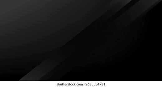 Fundo abstrato preto. Elementos de forma diagonal escura elegante. Design gráfico moderno de gradiente cinza de luxo.