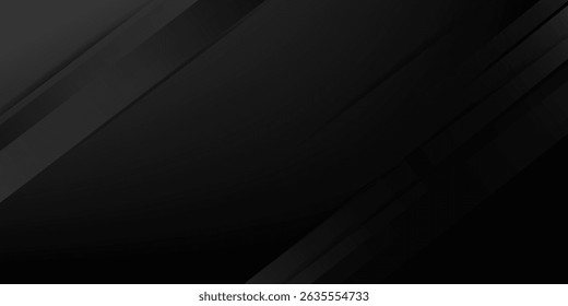 Black abstract background. Elegant dark diagonal shape elements. Modern luxury grey gradient graphic design.
