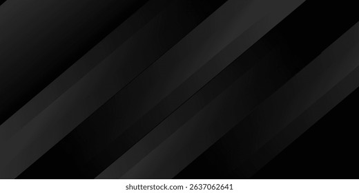 Black abstract background. Elegant dark diagonal shape elements. Modern luxury grey gradient graphic design.