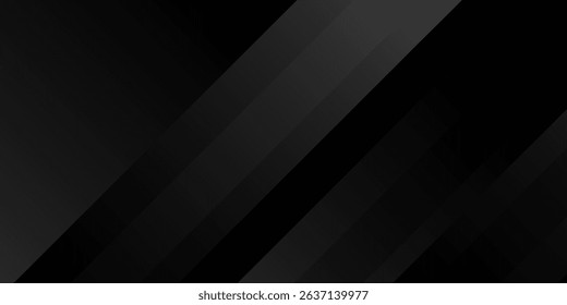 Black abstract background. Elegant dark diagonal shape elements. Modern luxury grey gradient graphic design.
