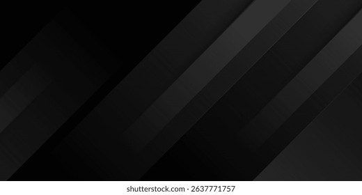 Black abstract background. Elegant dark diagonal shape elements. Modern luxury grey gradient graphic design.
