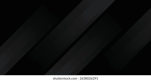 Black abstract background. Elegant dark diagonal shape elements. Modern luxury grey gradient graphic design.
