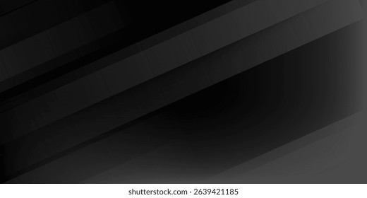 Black abstract background. Elegant dark diagonal shape elements. Modern luxury grey gradient graphic design.