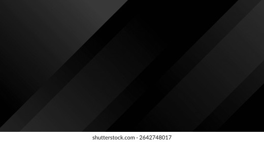Black abstract background. Elegant dark diagonal shape elements. Modern luxury grey gradient graphic design.