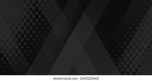 Black abstract background. Elegant dark diagonal shape elements. Modern luxury grey gradient graphic design.vector