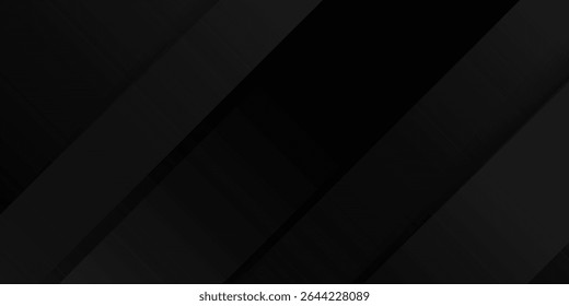 Black abstract background. Elegant dark diagonal shape elements. Modern luxury grey gradient graphic design.