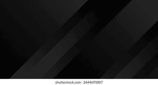 Black abstract background. Elegant dark diagonal shape elements. Modern luxury grey gradient graphic design.