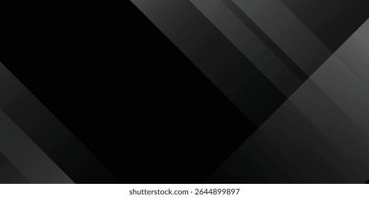 Black abstract background. Elegant dark diagonal shape elements. Modern luxury grey gradient graphic design. Eps 10